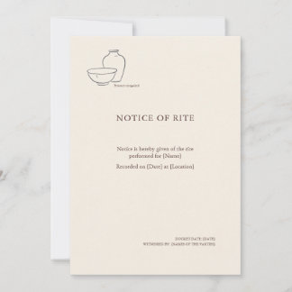 Invitación The Vessel- Minimalist Sacrement Announcement