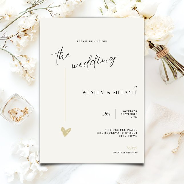 Invitación The wedding Invitation - Minimalist Black and Gold (Subido por el creador)