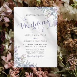 Invitación The Wedding Of Purple & Blue Floral Wedding Invita