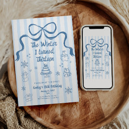 Invitación The Winter I turned 13 Birthday Invitation