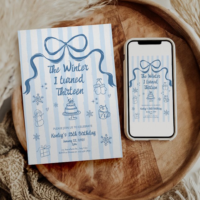 Invitación The Winter I turned 13 Birthday Invitation (Subido por el creador)
