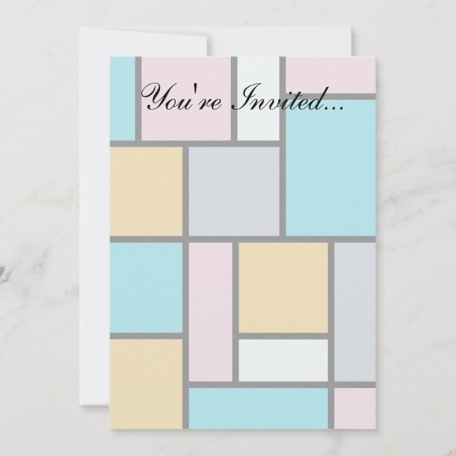 Invitación Theo Van Doesburg - Composición 17 - Arte mondrino (Anverso)