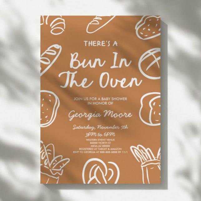 Invitación There's A Bun In The Oven Whimsical Baby Shower (Subido por el creador)