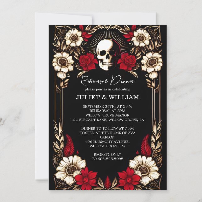 Invitación Thick Claret Ruby Corazón Rojo Rojo Cena de ensayo (Anverso)