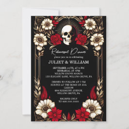 Invitación Thick Claret Ruby Corazón Rojo Rojo Cena de ensayo