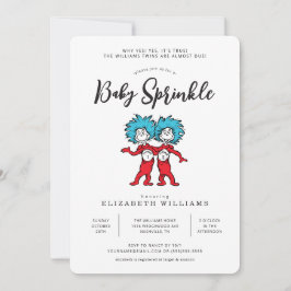 Invitación Thing One Thing Two | Gemelos Rojos Baby Sprinkle