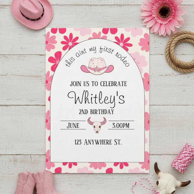 Invitación this aint my first rodeo. 2nd birthday invitation (Subido por el creador)