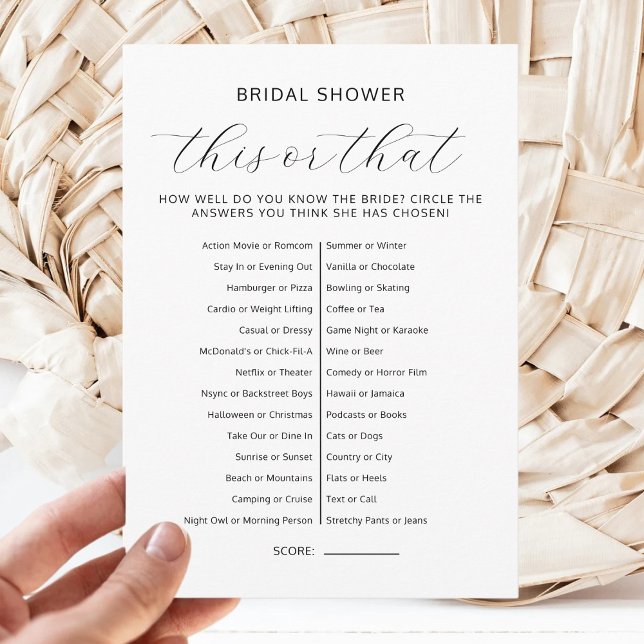 Invitación This Or That Bridal Shower Couples Wedding Games (Subido por el creador)