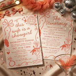 Invitación This Wife Is A Showgirl Bachelorette Itinerary
