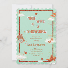 Invitación This Wife is a Showgirl Bachelorette Retro Music 