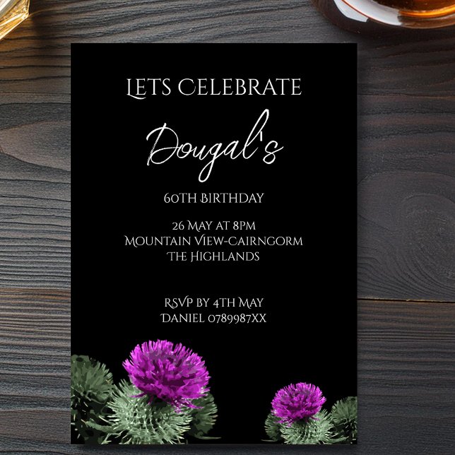 Invitación Thistle Birthday de Escocia (Subido por el creador)