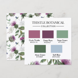 Invitación Thistle Botanical Color Palette Card