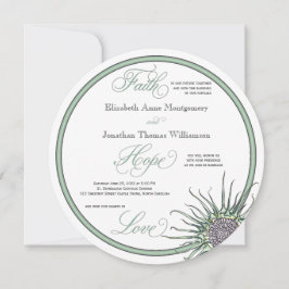 Invitación Thistle Flower Faith Hope Love Wedting