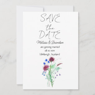 Invitación Thistle Scottish Floral Rústico Boda