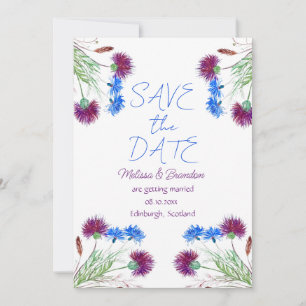 Invitación Thistle Scottish Floral Rústico Boda