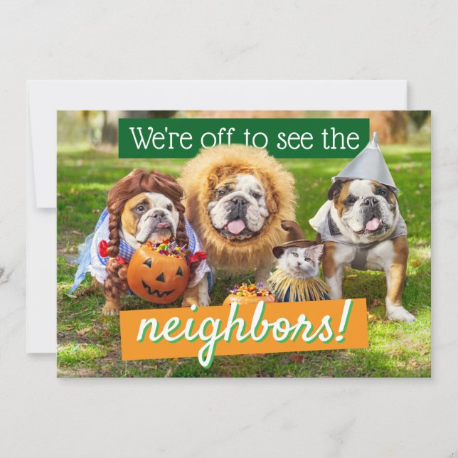 Invitación Three Bulldogs in Costumes (Anverso)