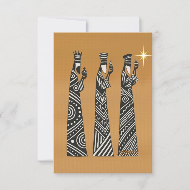 Invitación Three Wise Men Black & White Christmas Nativity (Anverso)