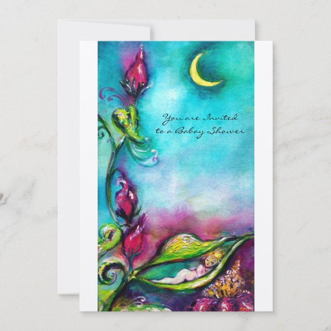 Invitación ThUMBELINA azul rosa rojo oro metálico (Anverso)