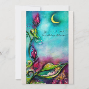 Invitación ThUMBELINA azul rosa rojo oro metálico