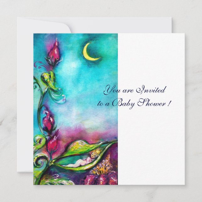 Invitación THUMBELINA, BABY SHOWER, Blanco (Anverso)