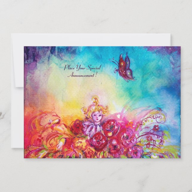 INVITACIÓN THUMBELINA,TAPA DE FLORES Y MARIPOSA (Anverso)