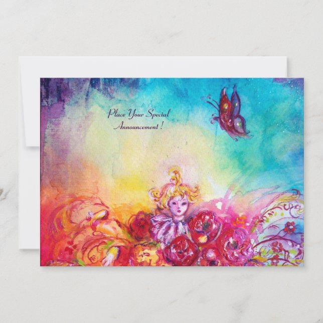 INVITACIÓN THUMBELINA,TAPA DE FLORES Y MARIPOSA (Anverso)