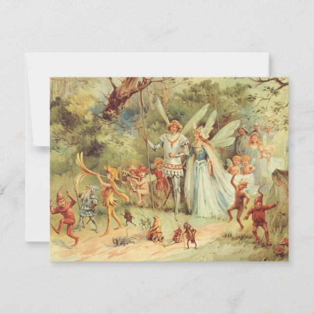 Invitación Thumbelina y el príncipe Boda, cuentos de hadas ve (Anverso)