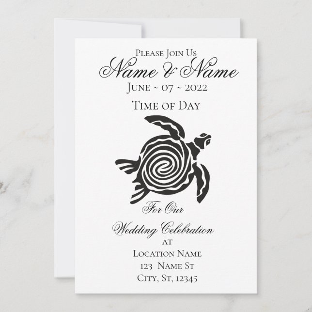 Invitación Thunder_Cove de tortuga de estilo tribal (Anverso)