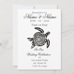 Invitación Thunder_Cove de tortuga de estilo tribal