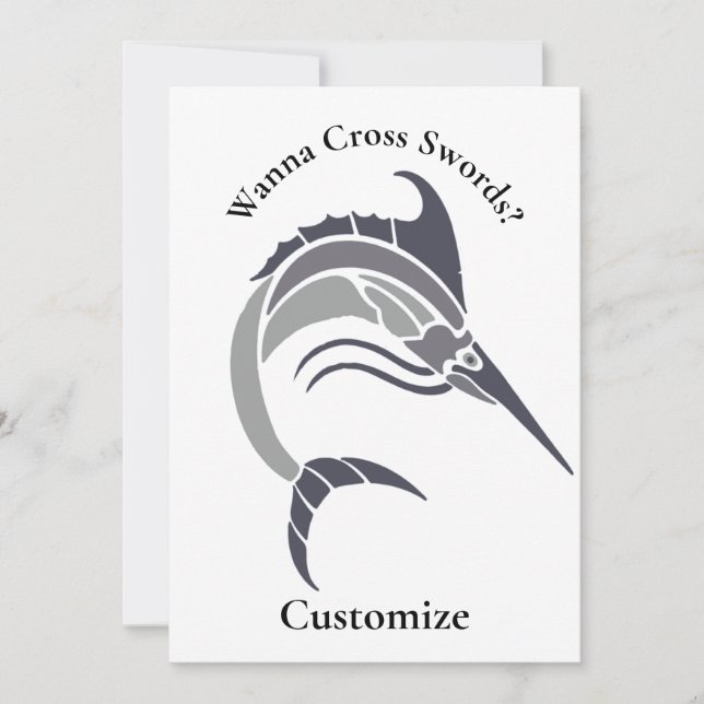 Invitación Thunder_Cove, pez espada que salta (Anverso)