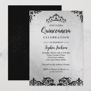 Invitación Tiara Damask Quinceanera