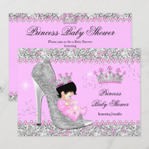Invitación Tiara de Baby Shower Princesa de Tacón Alto Platea
