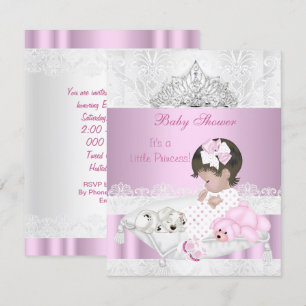 Invitación Tiara de encaje para niña en baby shower de prince