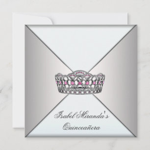 Invitación Tiara de marfil blanco Clase Quinceañera Dulce 15