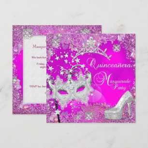 Invitación Tiara de zapato para Quinceañera de Mascarada