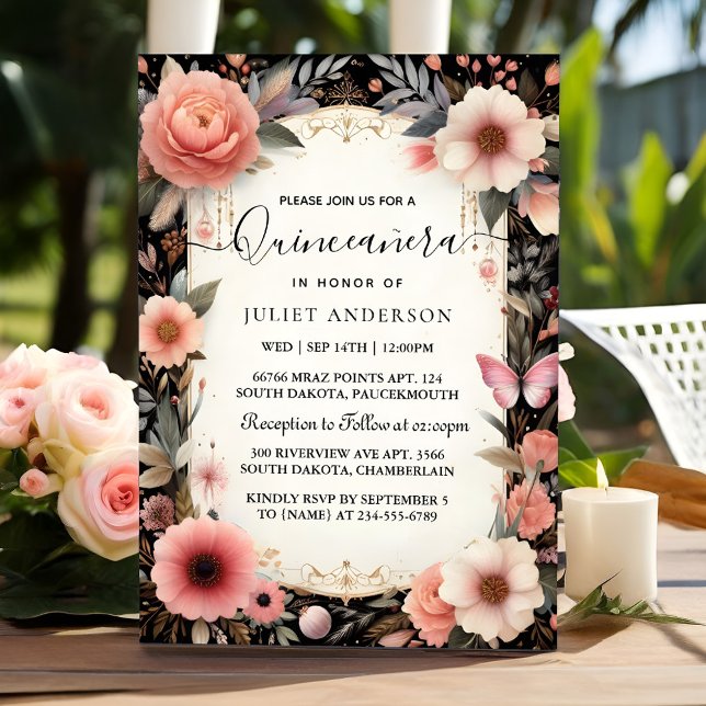 Invitación Tiara Family Latina Girly Spanish Quinceanera (Subido por el creador)