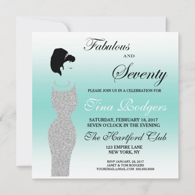 Invitación Tiara Fiesta Fabulous Y 707th Birthday Party (Reverso)