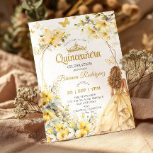 Tiara floral de mariposa amarilla dorada Quinceañe