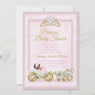 Invitación Tiara para Baby Shower de Princesa Carruaje Rosa É