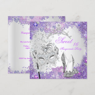 Invitación Tiara para fiesta de disfraz de Dulces Dieciséis 1
