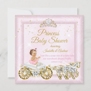 Invitación Tiara para la Ducha de Bebé de la Princesa Carruaj