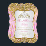Invitación Tiara Princess Sweet 16 Invite blanca de oro rosad<br><div class="desc">Dulce 16 Regal Royal Gold Pink and White, Princesa Dulce Dieciséis Fiesta de Cumpleaños. Purpurina Gold Sparkle y Tiara Silver Pearl White. Fiesta Princesa Fiesta de un chica. Fabuloso producto para Chicas adolescentes. Invitación formal. Personalizar para cambiar o agregar detalles. Personalizar con sus propios detalles. ¡Todos los diseños tienen derechos...</div>