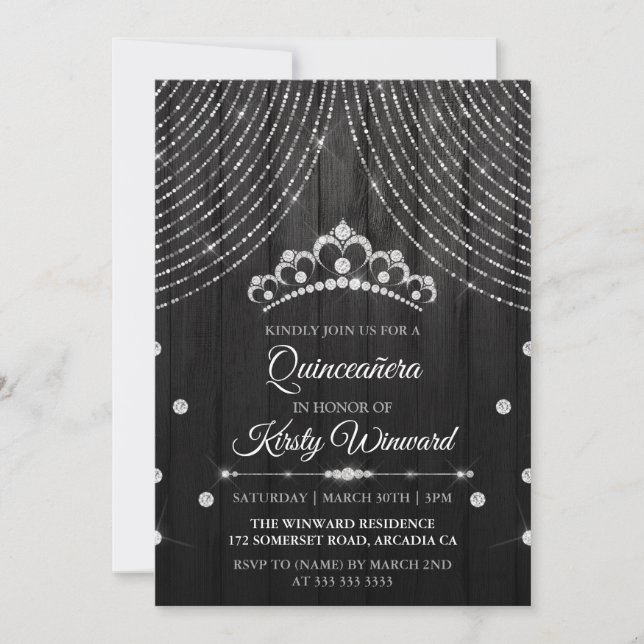 Invitación Tiara Quinceanera (Anverso)