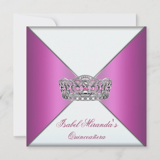 Invitación Tiara Quinceanera 15.ª Fiesta (Anverso)