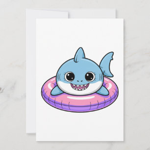 Invitación Tiburón bebé lindo con flotador   Niños