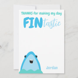 Invitación Tiburón Fin-Tártico Gracias Niños Bajo El Mar