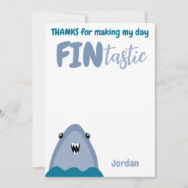 Invitación Tiburón Fin-Tártico Gracias Niños Bajo El Mar