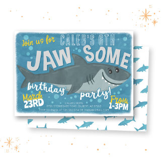 Invitación Tiburón Jawsome under the Sea Birthday Invitation