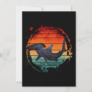 INVITACIÓN TIBURÓN MARTILLO VINTAGE ATARDECER