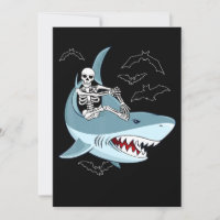 Tiburón montando esqueleto divertido Halloween niñ